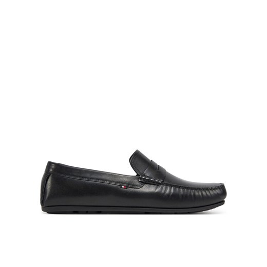 Mokasyny Tommy Hilfiger Corpoarte Hilfiger Lth Driver FM0FM04810 Czarny ze sklepu eobuwie.pl w kategorii Mokasyny męskie - zdjęcie 182104285