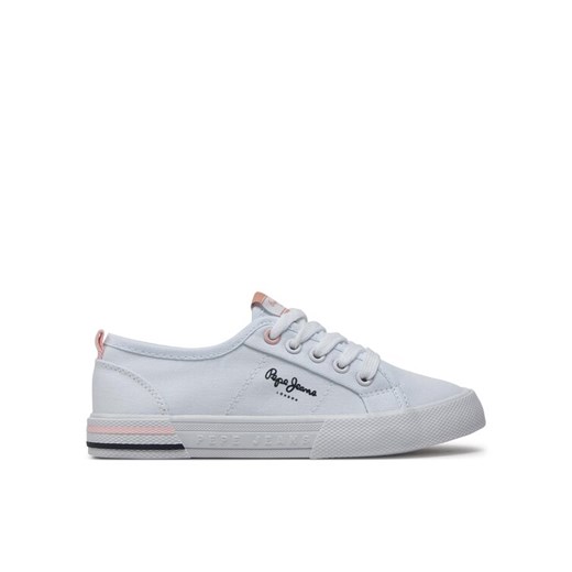Tenisówki Pepe Jeans Brady Basic G PGS30604 Biały ze sklepu eobuwie.pl w kategorii Trampki dziecięce - zdjęcie 182104366