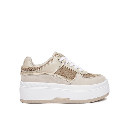 Sneakersy Guess FLPR2D FAL12 Beżowy ze sklepu eobuwie.pl w kategorii Buty sportowe damskie - zdjęcie 182104498