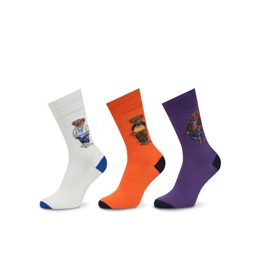 Zestaw 3 par wysokich skarpet męskich Polo Ralph Lauren 449973050001 Kolorowy ze sklepu eobuwie.pl w kategorii Skarpetki męskie - zdjęcie 182105047