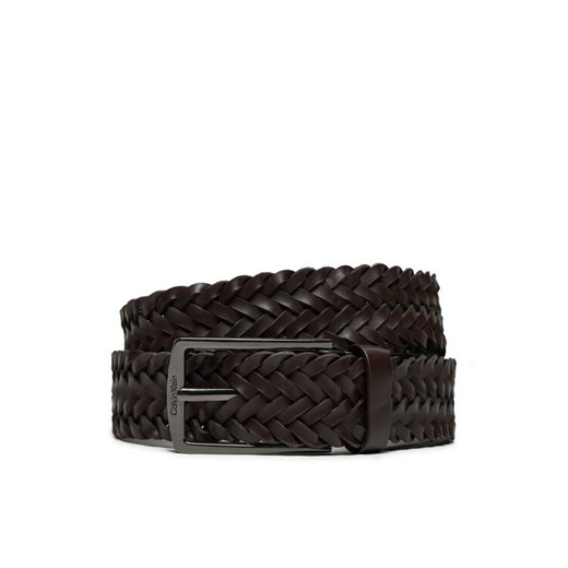 Pasek Męski Calvin Klein Ck Casual Elongated Braided 35mm K50K512655 Brązowy ze sklepu eobuwie.pl w kategorii Paski męskie - zdjęcie 182105209