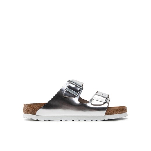 Klapki Birkenstock Arizona Metallic 1005961 Srebrny ze sklepu eobuwie.pl w kategorii Klapki damskie - zdjęcie 182105335