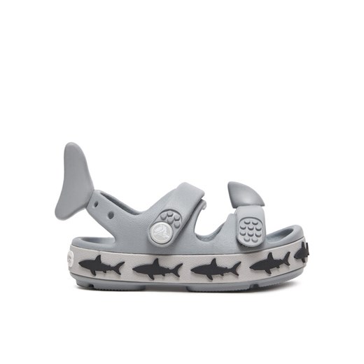 Sandały Crocs Crocband Cruiser Shark Sandal T 210031 Szary ze sklepu eobuwie.pl w kategorii Sandały dziecięce - zdjęcie 182105799