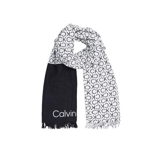 Szal Calvin Klein Monogram K60K612979 Czarny ze sklepu eobuwie.pl w kategorii Szaliki i chusty damskie - zdjęcie 182105809