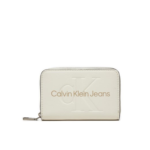 Mały Portfel Damski Calvin Klein Jeans Zip Around Mono K60K612255 Biały ze sklepu eobuwie.pl w kategorii Portfele damskie - zdjęcie 182105836