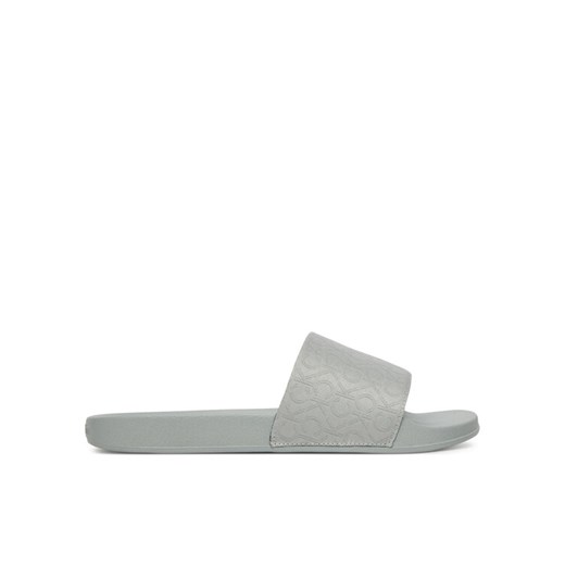 Klapki Calvin Klein Pool Slide - Jacq HW0HW02420 Szary ze sklepu eobuwie.pl w kategorii Klapki damskie - zdjęcie 182105957