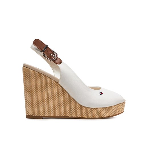 Sandały Tommy Hilfiger Iconic Elena Sling Back Wedge FW0FW04789 Écru Tommy Hilfiger 41 eobuwie.pl