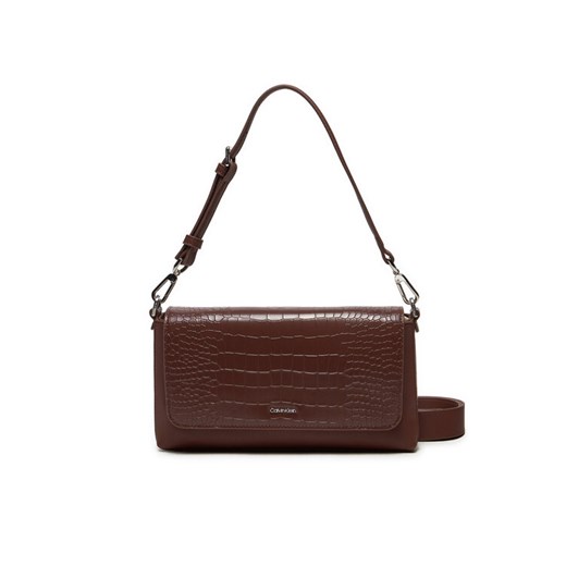 Torebka Calvin Klein Ck Must Shoulder Bag_Croco K60K612111 Brązowy ze sklepu eobuwie.pl w kategorii Torebki damskie - zdjęcie 182106166