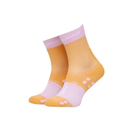 Skarpety wysokie damskie Compressport Proracing Socks V4 XU00046B4033 Pomarańczowy ze sklepu eobuwie.pl w kategorii Skarpetki damskie - zdjęcie 182106229