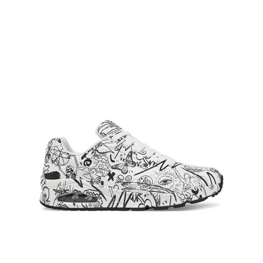 Sneakersy Skechers UNO Printed Lace-Up 183501/WBK Biały ze sklepu eobuwie.pl w kategorii Buty sportowe męskie - zdjęcie 182106728