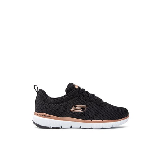 Sneakersy Skechers Flex Appeal 3.0 13070/BKRG Czarny ze sklepu eobuwie.pl w kategorii Buty sportowe damskie - zdjęcie 182106858