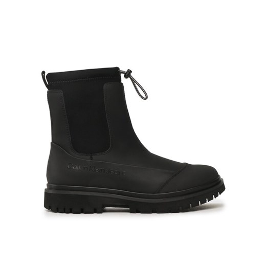 Botki Calvin Klein Jeans Chunky Combat Chelsea Boot Rub YW0YW01065 Czarny ze sklepu eobuwie.pl w kategorii Workery damskie - zdjęcie 182106866