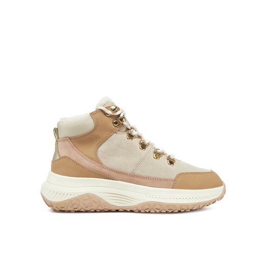 Sneakersy Geox D Oliviera + Grip D36VNC 02232 C5322 Beżowy ze sklepu eobuwie.pl w kategorii Buty trekkingowe damskie - zdjęcie 182106917