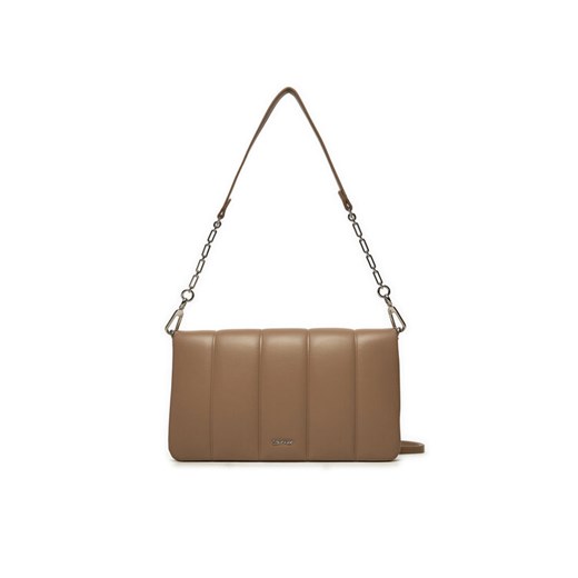 Torebka Calvin Klein Line Quilt Shoulder Bag K60K612787 Brązowy ze sklepu eobuwie.pl w kategorii Torebki damskie - zdjęcie 182107197