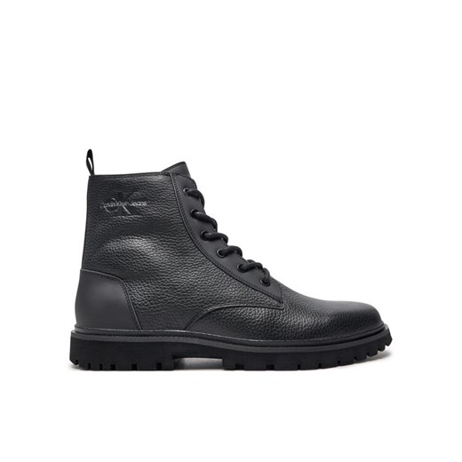 Kozaki Calvin Klein Eva Mid Laceup Boot Lth YM0YM00751 Czarny ze sklepu eobuwie.pl w kategorii Buty zimowe męskie - zdjęcie 182107499