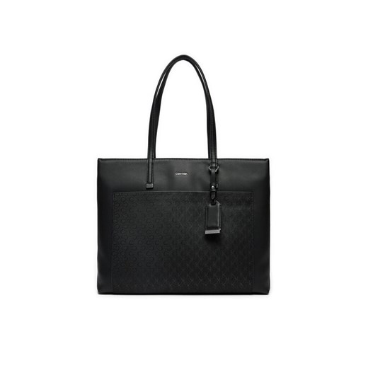 Torebka Calvin Klein Ck Must Medium Shopper_Mono K60K612774 Czarny ze sklepu eobuwie.pl w kategorii Torby Shopper bag - zdjęcie 182107546