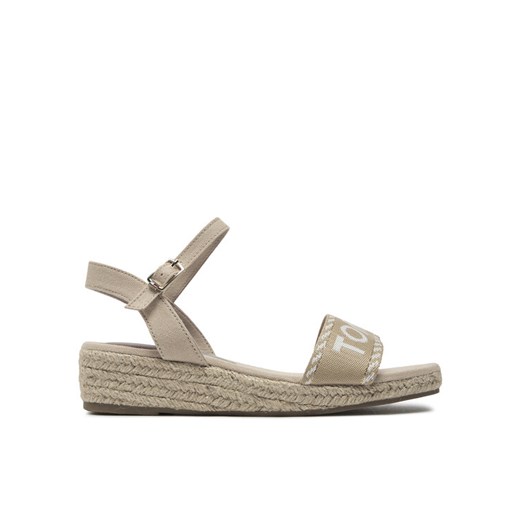 Espadryle Tommy Hilfiger Rope Wedge Sandal T3A7-33287-0890 S Beżowy ze sklepu eobuwie.pl w kategorii Sandały damskie - zdjęcie 182107938