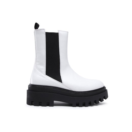 Sztyblety Calvin Klein Jeans Flatform Chelsea Boot YW0YW00850 Biały ze sklepu eobuwie.pl w kategorii Botki - zdjęcie 182108505