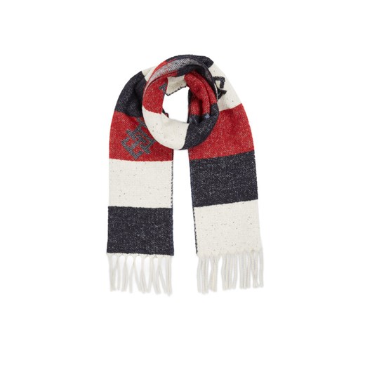 Szalik Tommy Hilfiger Limitless Chic Cb Scarf AW0AW15353 Granatowy ze sklepu eobuwie.pl w kategorii Szaliki męskie - zdjęcie 182109166