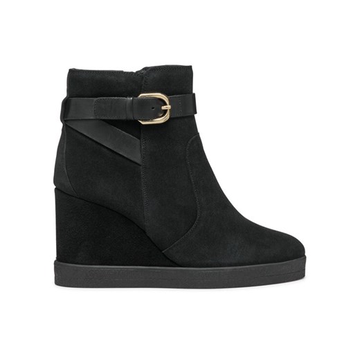 Botki Geox D Elidea Wedge D46VQA 02243 C9999 Czarny ze sklepu eobuwie.pl w kategorii Botki - zdjęcie 182109248