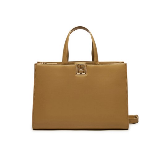 Torebka Tommy Hilfiger Reset Satchel AW0AW16296 Brązowy ze sklepu eobuwie.pl w kategorii Torebki damskie - zdjęcie 182109689