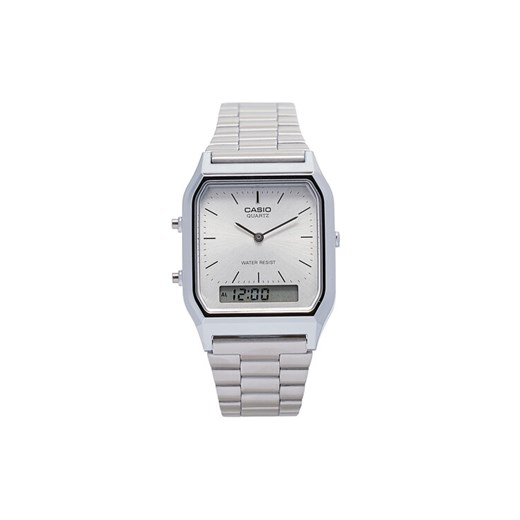 Zegarek Casio Vintage Maxi AQ-230A-7AMQYES Srebrny ze sklepu eobuwie.pl w kategorii Zegarki - zdjęcie 182109695