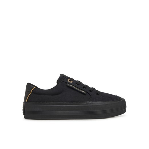 Sneakersy Tommy Hilfiger Essential Vulc Textile Sneaker FW0FW08323 Czarny ze sklepu eobuwie.pl w kategorii Buty sportowe damskie - zdjęcie 182109827
