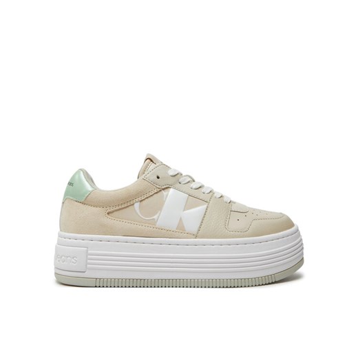 Sneakersy Calvin Klein Jeans Bold Platf Low Lace Mix Nbs Mtr YW0YW01482 Écru ze sklepu eobuwie.pl w kategorii Buty sportowe damskie - zdjęcie 182110015