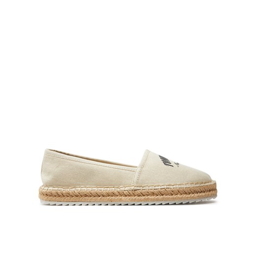 Espadryle Tommy Jeans Tjw Varsity Espadrille EN0EN02470 Beżowy ze sklepu eobuwie.pl w kategorii Espadryle damskie - zdjęcie 182110508