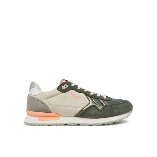 Sneakersy Pepe Jeans Brit Camp W PLS40038 Zielony ze sklepu eobuwie.pl w kategorii Buty sportowe damskie - zdjęcie 182110725