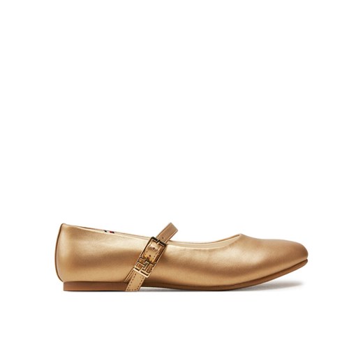 Baleriny Tommy Hilfiger Ballerina T3A3-33555-1372 S Złoty ze sklepu eobuwie.pl w kategorii Balerinki dziecięce - zdjęcie 182110889