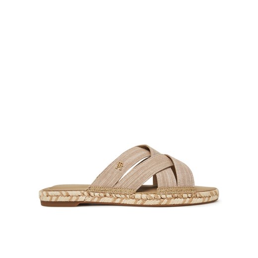 Espadryle Tommy Hilfiger Chambray Espadrille Mule FW0FW08501 Beżowy ze sklepu eobuwie.pl w kategorii Espadryle damskie - zdjęcie 182111159