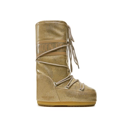 Śniegowce Moon Boot Icon Glitter 80D1402850 Złoty ze sklepu eobuwie.pl w kategorii Śniegowce damskie - zdjęcie 182111286