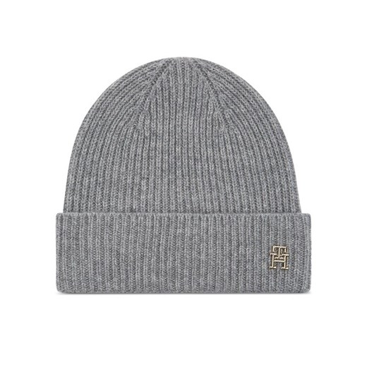 Czapka Tommy Hilfiger Cashmere Chic Beanie AW0AW15321 Szary ze sklepu eobuwie.pl w kategorii Czapki zimowe damskie - zdjęcie 182111338