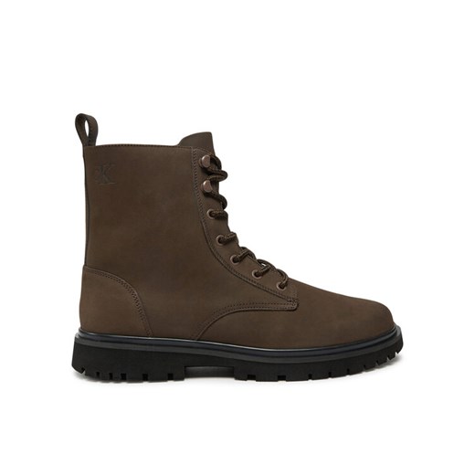 Trapery Calvin Klein Jeans Eva Boot Mid Laceup Rebellious YM0YM01071 Brązowy ze sklepu eobuwie.pl w kategorii Buty zimowe męskie - zdjęcie 182111579