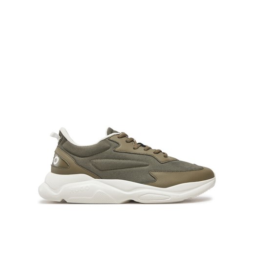 Sneakersy HUGO Leon 50536960 10254074 01 Khaki ze sklepu eobuwie.pl w kategorii Buty sportowe męskie - zdjęcie 182112416