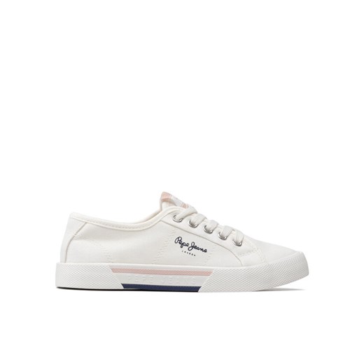 Tenisówki Pepe Jeans Brady Girl Basic PGS30543 Biały ze sklepu eobuwie.pl w kategorii Trampki dziecięce - zdjęcie 182112537