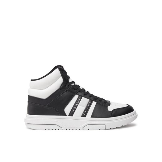 Sneakersy Tommy Jeans The Brooklyn Mix Mat Mid EM0EM01458 Czarny ze sklepu eobuwie.pl w kategorii Buty sportowe męskie - zdjęcie 182112556