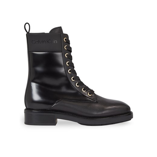 Trapery Calvin Klein Rubber Sole Combat Boot Lg Wl HW0HW01715 Czarny ze sklepu eobuwie.pl w kategorii Workery damskie - zdjęcie 182113306
