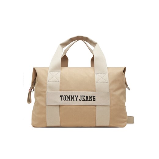 Torba Tommy Jeans Retro Cool Duffle AM0AM13325 Beżowy ze sklepu eobuwie.pl w kategorii Torby podróżne - zdjęcie 182113867