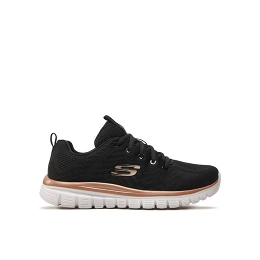 Sneakersy Skechers 12615/BKGD Czarny ze sklepu eobuwie.pl w kategorii Buty sportowe damskie - zdjęcie 182113916