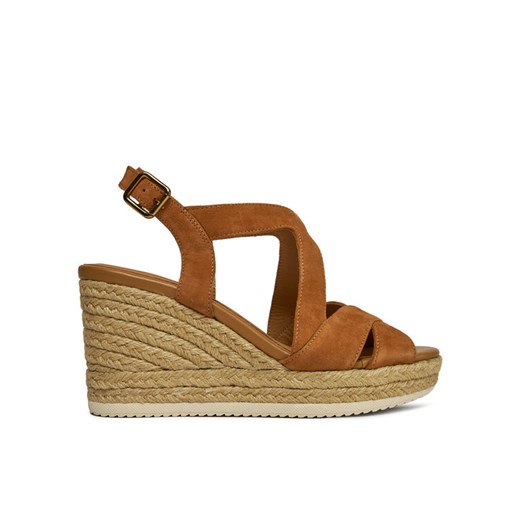 Espadryle Geox D Ponza D35GVC 00021 C6001 Brązowy ze sklepu eobuwie.pl w kategorii Sandały damskie - zdjęcie 182114376