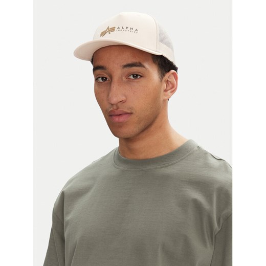 Czapka z daszkiem Alpha Industries Label 106901 Écru ze sklepu eobuwie.pl w kategorii Czapki z daszkiem męskie - zdjęcie 182114379