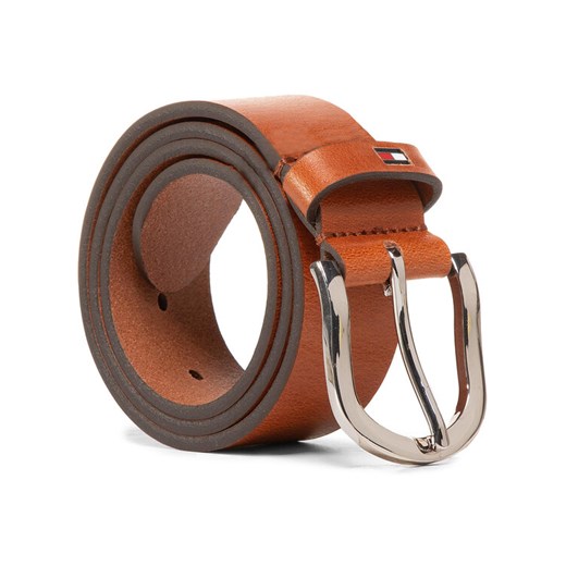 Pasek Damski Tommy Hilfiger New Danny Belt WW0WW11590 Brązowy ze sklepu eobuwie.pl w kategorii Paski damskie - zdjęcie 182115039