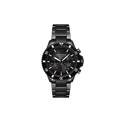 Zegarek Emporio Armani Ceramic AR70010 Czarny ze sklepu eobuwie.pl w kategorii Zegarki - zdjęcie 182115049