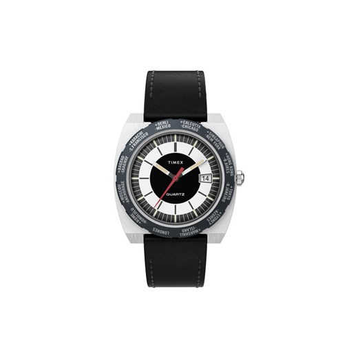 Zegarek Timex World Time 1972 Reissue TW2V69500 Czarny ze sklepu eobuwie.pl w kategorii Zegarki - zdjęcie 182115416