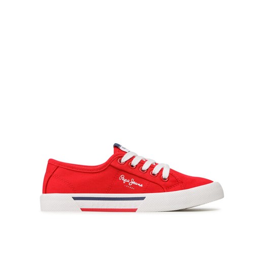 Tenisówki Pepe Jeans Brady Boy Basic PBS30527 Czerwony ze sklepu eobuwie.pl w kategorii Trampki dziecięce - zdjęcie 182115877