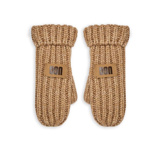Rękawiczki dziecięce Ugg K Chunky Mitten 100030 Beżowy ze sklepu eobuwie.pl w kategorii Rękawiczki damskie - zdjęcie 182116349