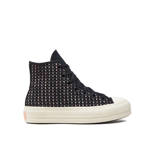 Trampki Converse Chuck Taylor All Star Lift Platform Crochet A09829C Czarny ze sklepu eobuwie.pl w kategorii Trampki damskie - zdjęcie 182116555