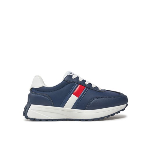 Sneakersy Tommy Hilfiger Flag Low Cut Lace-Up Sneaker T3X9-33877-1695 M Granatowy ze sklepu eobuwie.pl w kategorii Buty sportowe dziecięce - zdjęcie 182116726